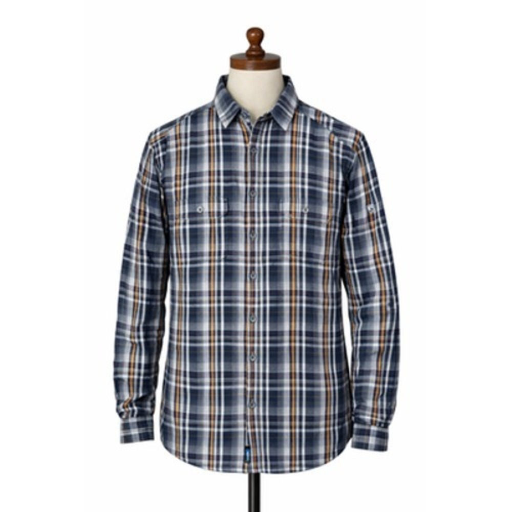 Kuhl Shirt Mens Large Blue Plaid Flannel Lined Long Sleeve Button Up Casual